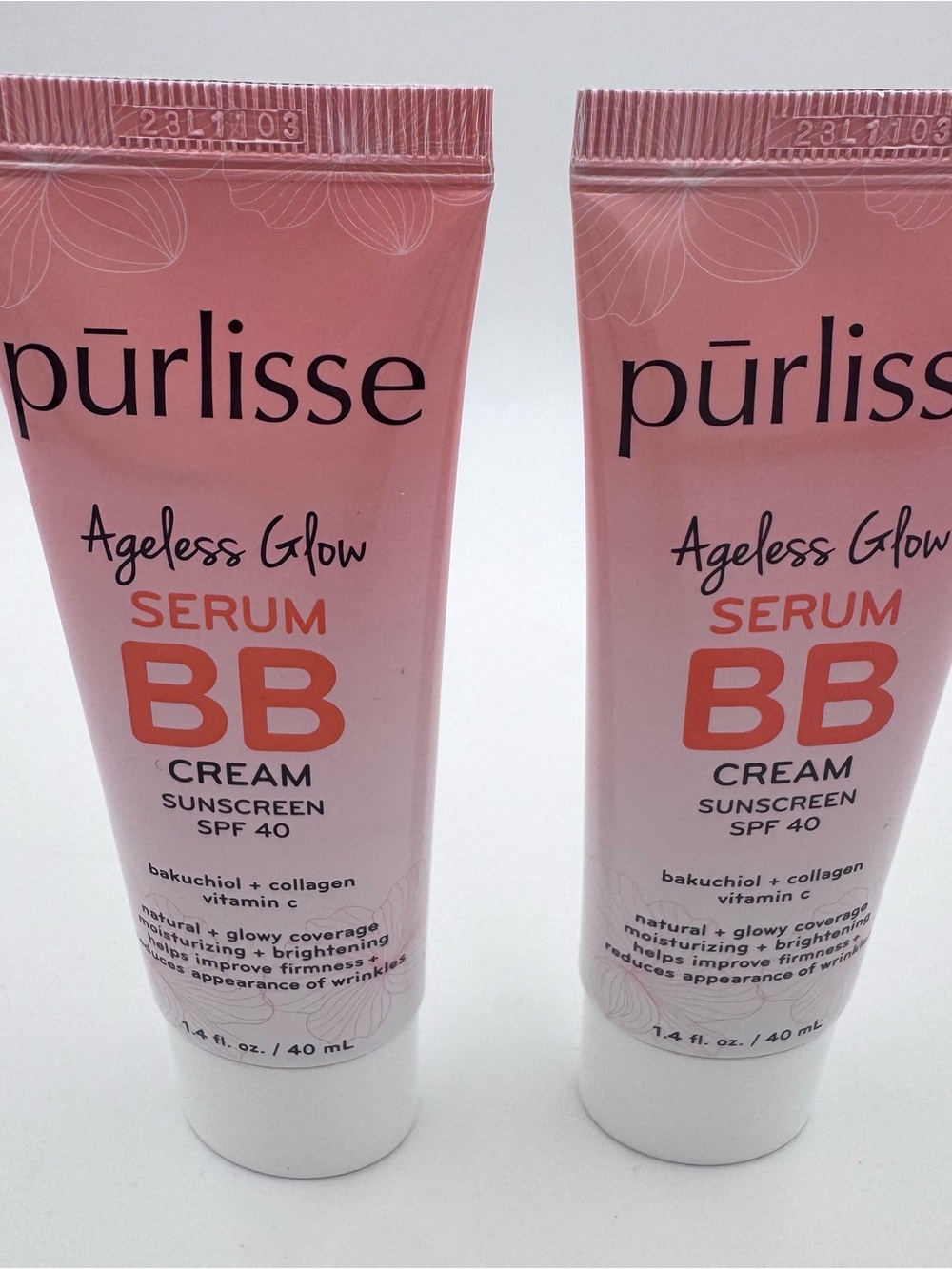 2 Purlisse Medium Warm BB Cream Serum Sunscreen SPF 40 Ageless Glow Foundation